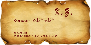 Kondor Zénó névjegykártya